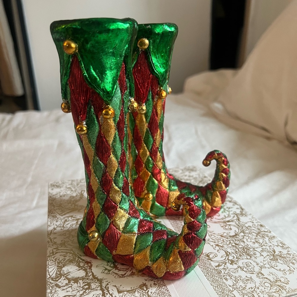 Vintage Warehouse Elf Shoe Taper Candle Holders 🎄🌲🎄🎄
